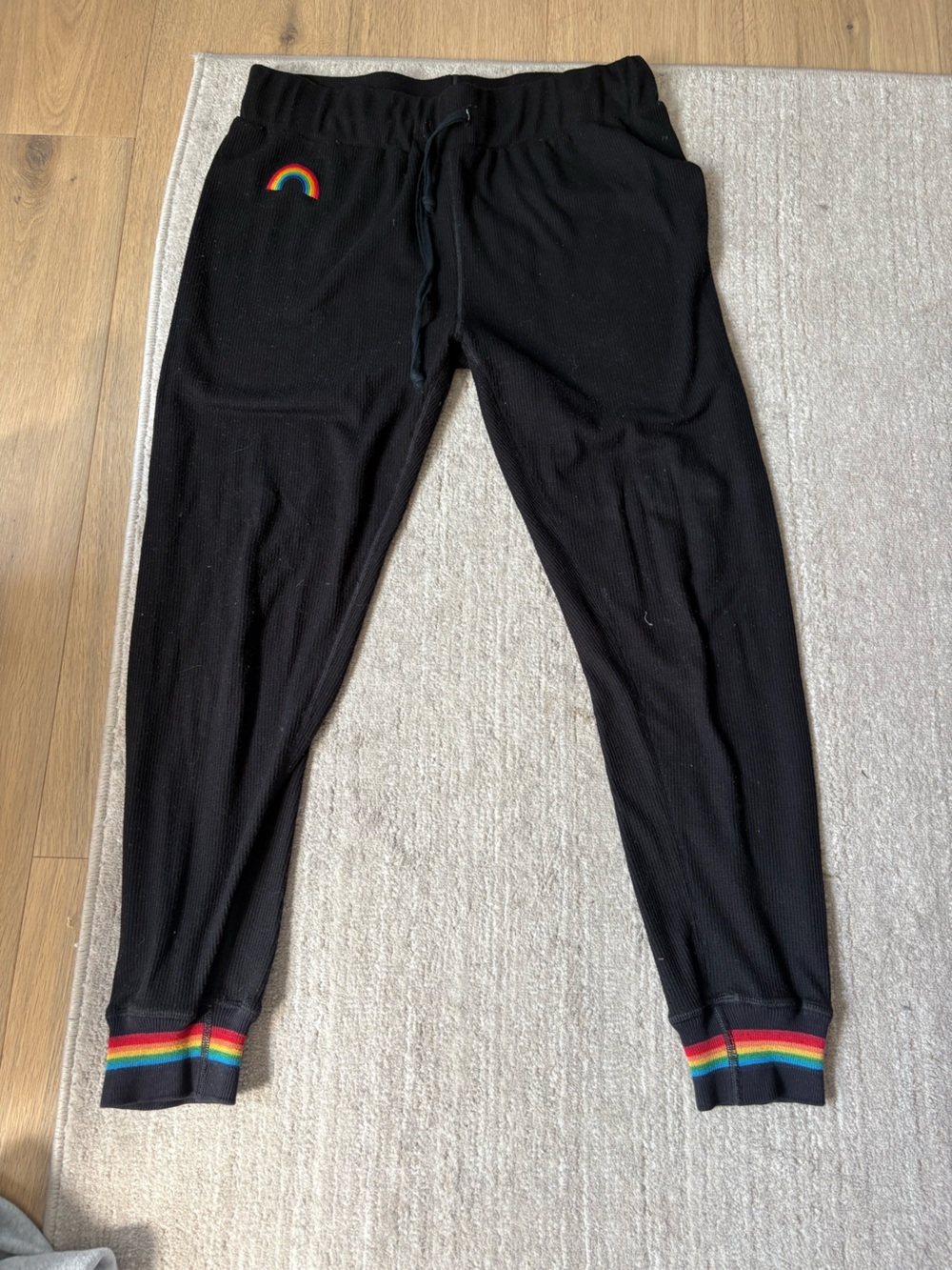 Aviator Nation Black Ribbed Leggings